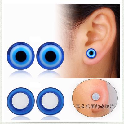 China Vintage & originality & 2018 Punk Evil Blue Eye Turkish Greek Turkish Evil Blue Eye Nazar Mati Jewish Hamsa Kabbalah Magnetic Stud Earring for sale