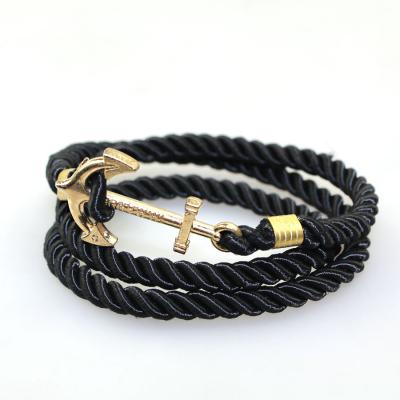 China Vintage & originality & Classic Braided Bracelet Men Handmade Boat Anchor With Logo Rope Chain For Male Jewelry Vintage Gifts for sale