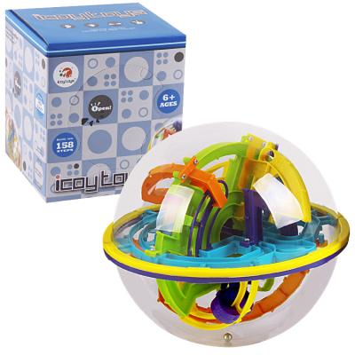 China puzzle & creative & Classics & Amazing Intellect 158 ​​Stage 3D Puzzle Ball Maze Sphere Magic Globe Toys Exciting Game Brain Tester Balance Training Barriers for sale