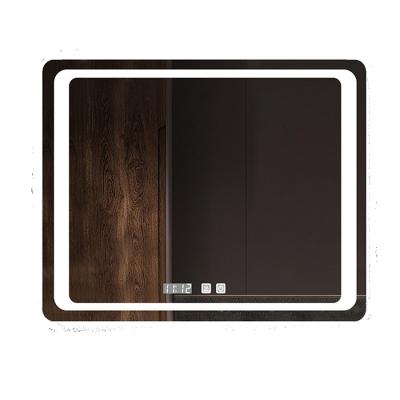 China Modern Style Square LED Copper Customized Illuminated Bathroom Backlit Smart Mirror For Hotel for sale