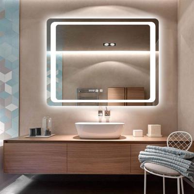 China Hot Sale Bathroom LED Mirror Vanity Light Fog Light Bath Led Mirror Light With Temperature Smart Mirror for sale