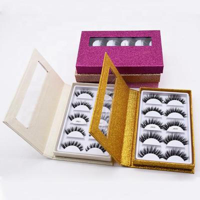 China Real Lashes 3d Natural Soft Brazilian Mink Lashes Professional Empty Eyelash Box Container for sale