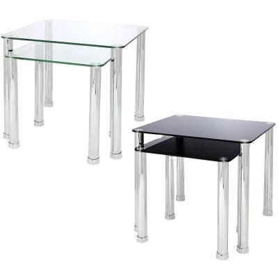 China Modern living room wholesale detachable square tempered glass coffee table sets for sale