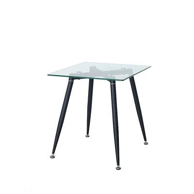 China Detachable Home Legs Modern Clear Glass Coffee Table, Decor Metal Glass Side Table for sale