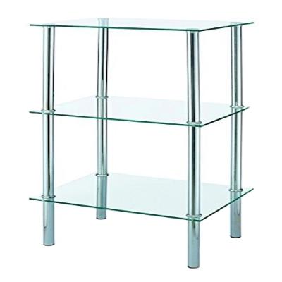 China 3-Tier Style Detachable Single Square Transparent Glass Coffee Table for sale