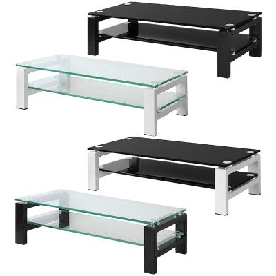 China Removable Good Quality Glass Leg Square MDF Modern Coffee Table Set for sale