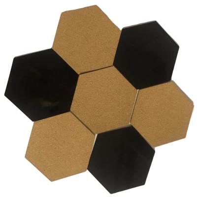 China Art Decor Multifunctional Application Hexagon Shape Chalk And DIY Combination Self-Adhensive Cork Board for sale