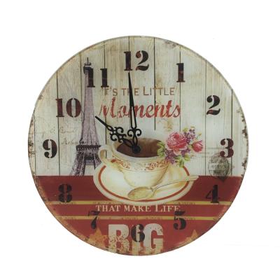 China Decoration Antique Style Customized Glass Wall Clock for sale