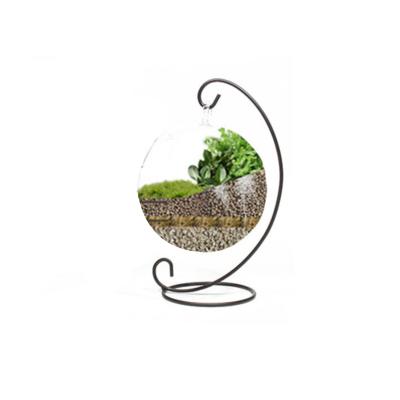 China Mini Greenhouse Traditional Micro Landscape Plant Glass Ball Vase Iron Framed Vase Or Moss Eco-Friendly Transparent Borosilicate Glass for sale