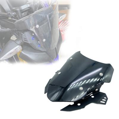 China Aluminum and PC Plastic REALZION Motorcycle Parts Aluminum PC Plastic Black Windshield Windscreen For YAMAHA MT15 2019-2020 for sale