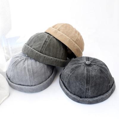 China MIO Fashion New Arrival 2022 Men's COMMON hats brimless hat skull docker hat wash cotton brimless denims for sale