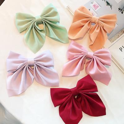 China MIO New Arrival Lovely Fashion Hair Accessories Bows Clip Solid Color Butterfly Hair Claw Clips For Women Girls for sale