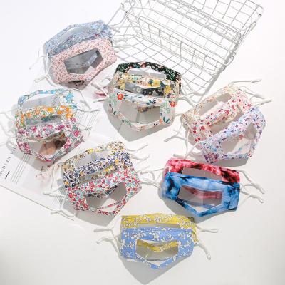 China New Fashion Design Pattern Breathable Washable Printed Cloth Clear Plastic Face Mask With Window for sale