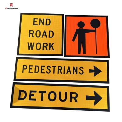 China Construction Warning  Reflective Traffic Sign 900 X 900mm Reflective Stop Signs for sale