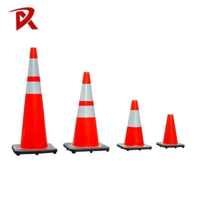 China 75cm 90cm Cone de Tráfego Segurança Barris de Controlo de Tráfego Laranja Flexíveis Com Base Preta à venda