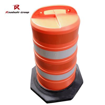 中国 Highly Cost-effective HDPE Reflective Road  Drum Warning Barrier For Traffic Safety 販売のため