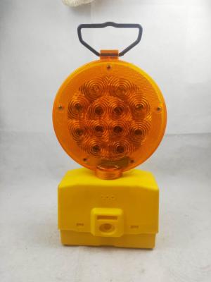 China LED Plastic Construction Barrier 19cm Solar Flasher Light Yellow For Traffic Cone for sale