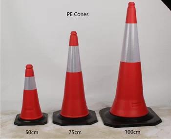 China 20inch Traffic Cone 50cm PE Cones Orange Road Cones Reflective for sale