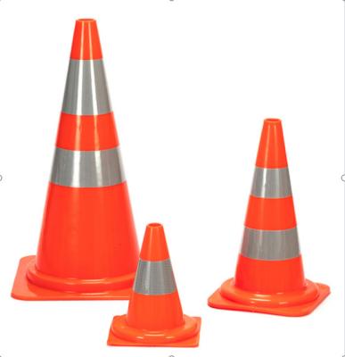 China PVC Reflective Traffic Cones 50cm 20inches Traffic Barrels Parking Lot Cones for sale