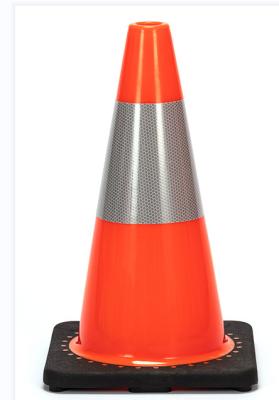 China Highly Flexible And Durable Orange Top Reflective Foam PVC Traffic Cones à venda