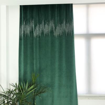 China High Quality Blackout Velvet Curtains Decorated With Diamonds for sale