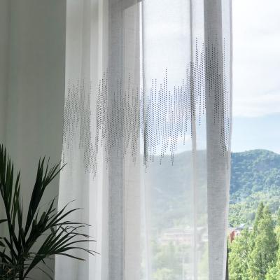 China New Design 100%Polyester Blackout Look Sheer Decoration Warm Drilling Curtain For Bedroom Living Room Window for sale