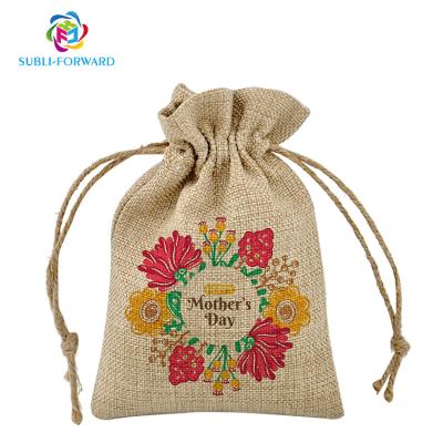 China Wholesale Plain Custom Christmas 17*21CM Sublimation Christmas Burlap Drawstring Bag From Factory New 12*17CM for sale