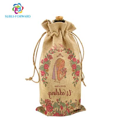 China Tote Wine Cotton Canvas Burlap Bag Sublimation Shopping Promotional Natural Custom Gift Eco-Friendly Logo Printing Burlap Party Wedding for sale