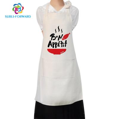 China Sublimation Fabrics Printing Kitchen Canvas Simple Wholesale Adult Apron for sale