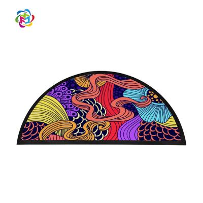 China New Arrival Sublimation Blank Reversible Half Round Floor Mat Custom Printed Door Mat With Rubber for sale