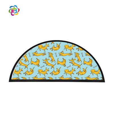 China Wholesale Reversible Indoor Outdoor Indoor Printable Half Door Mat Blank Plain Rubber Pvc Dye Sublimation Polyester Floor Round Door Mat for sale