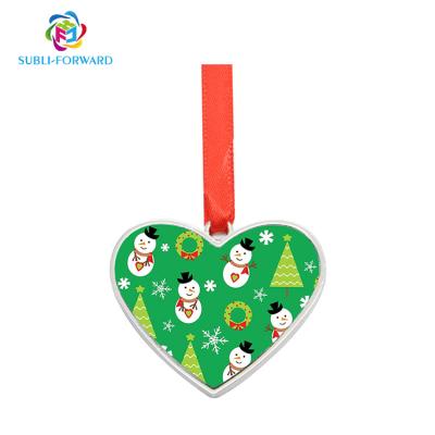 China New Fashionable and Beautiful Design Sublimation Metal Bell Blank Christmas Ornaments for Home Decoration Heart for sale