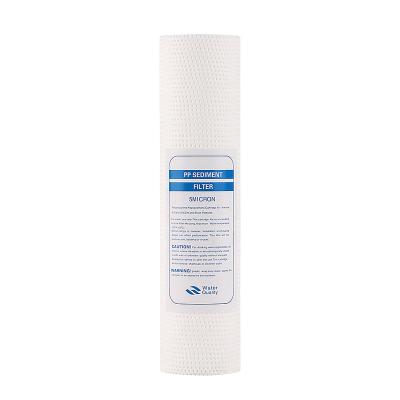 China Hotel 10 Inches Polypropylene PP Water Filter Element 1 Micron PP Deposit Filter Cartridge With 5 Micron for sale