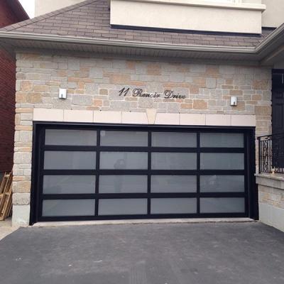 China China waterproof high quality aluminum frame frosted glass insulated villa garage door for sale