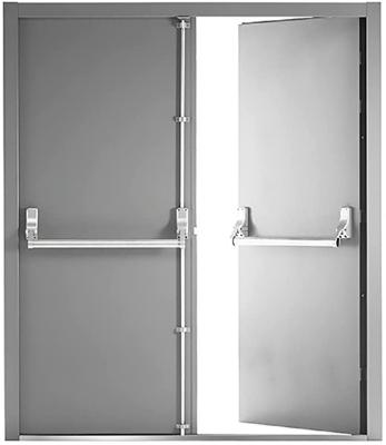 China Gray Flush Exit Fire Proof Prehung Modern Steel Commercial Door With Welded Frame for sale