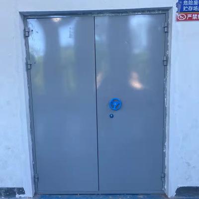 China China Manufacturer Industrial Industry Commercial Modern Security Emergency Exit Double Entry Galvanized Steel Doors With-vision Panel for sale