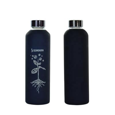 China Sustainable Premium OEM Morden Eco-Friendly Luxury White Glass Frosted Glass Water Bottle 1L for sale