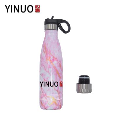 China 500ml Sustainable Custom Sport Reusable Stainless Steel Bottle Vacuum Cup With Straw for sale