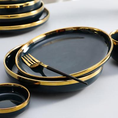 China 2022 New Style Porcelain Disposable European Ceramic Dinnerware Set Ceramic Dinner for sale