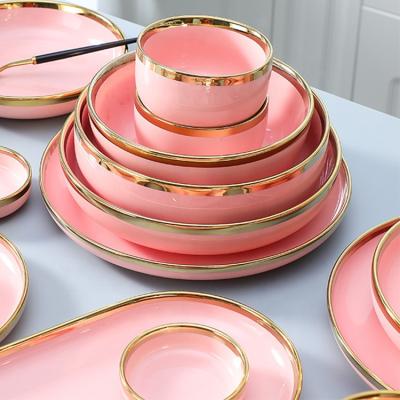 China Nordic Luxury Ceramic Disposable European Style Dishes Dish Dinner Set Sets Tableware for sale