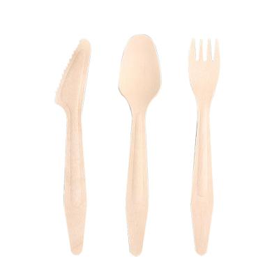 China 100% Natural Disposable Bamboo Cutlery Sets Wooden Spoon Knife Fork Spoon Mini Flatware for sale