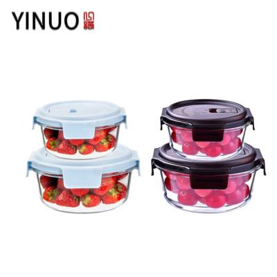 China Low Price Microwavable Reusable Glass Food Storage Container Food Warmer Crisper Container for sale