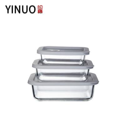 China Silicone Microwavable Cover Food Delivery Container Glass Product Saver Airtight Food Container for sale