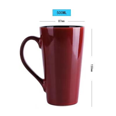 China 500ml Disposable Wholesale Large Capacity Custom Logo Ceramic Insulated Coffee Mug for sale