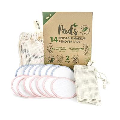 China Non-Toxic Reusable Washable Makeup OEM Makeup Remover Bamboo Cotton Pads for sale