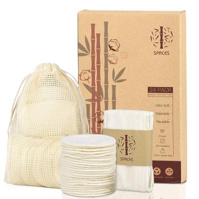 China Hot Selling High Quality Bamboo Cotton Makeup Remover Pads Remover Biodegradable Soft For All Skin for sale