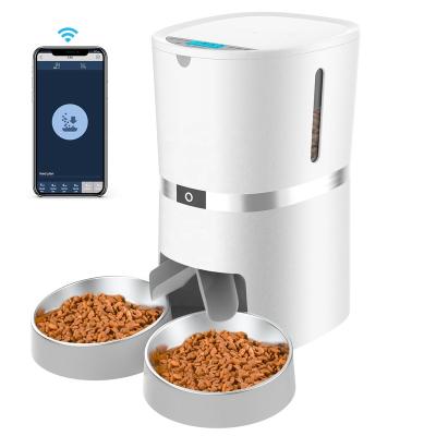 China Automatic Flea APP Pet Feeder Cat Dog Smart Feeder Dry Remote Control Automatic Food Storage for sale