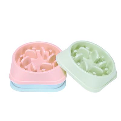 China Automatic Hot Customizable Plastic Non-slip and Anti-Clog Slow Bowl Pet Slow Cat Food Feeder Dog Bowl for sale