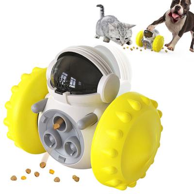 China Viable Dog Treat Puzzle Toys Robot Interactive Wheel Feeder Food Treat Slow Rider Toys For Small Medium Dogs for sale