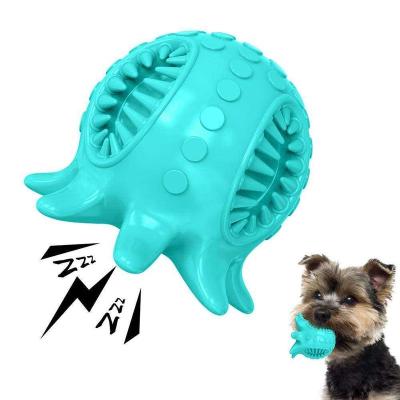 China Durable TPR Dog Tooth Chew Toy Material Non-Toxic Cleaning Octopus Shaped Slow Feeder for sale